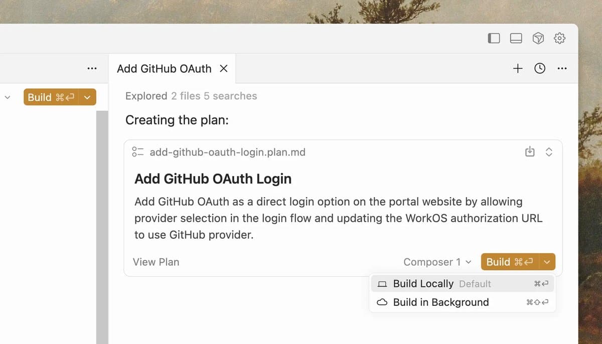Cursor editor interface highlighting Composer mode for multi-file code generation