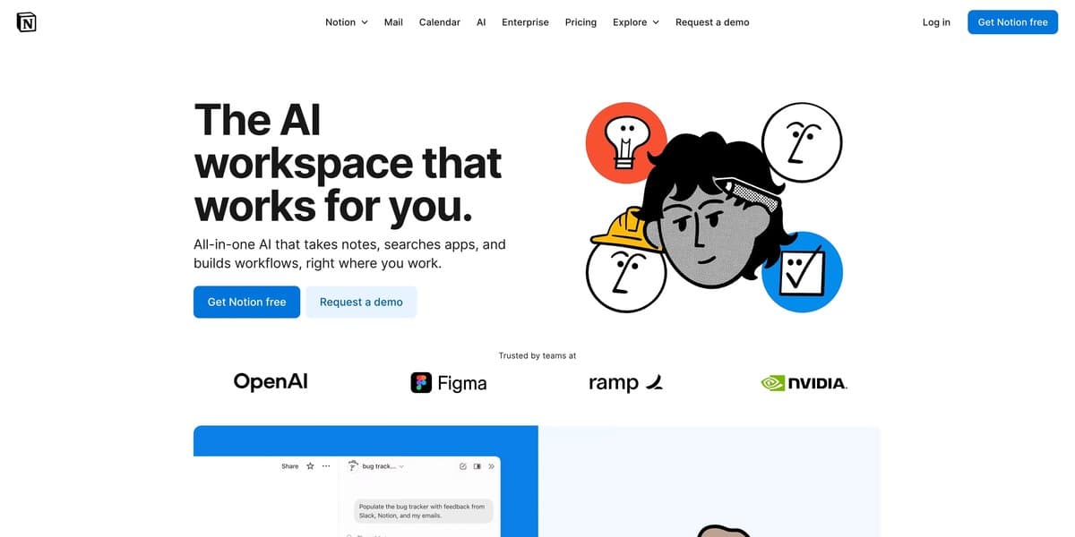 Notion workspace showing AI-generated study notes, flashcards, and organized content database