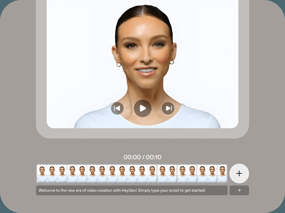 HeyGen avatar creation interface with realistic AI presenters and customization options