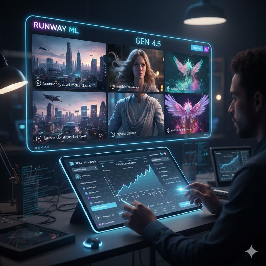 Runway ML interface displaying advanced video editing tools and AI-powered effects