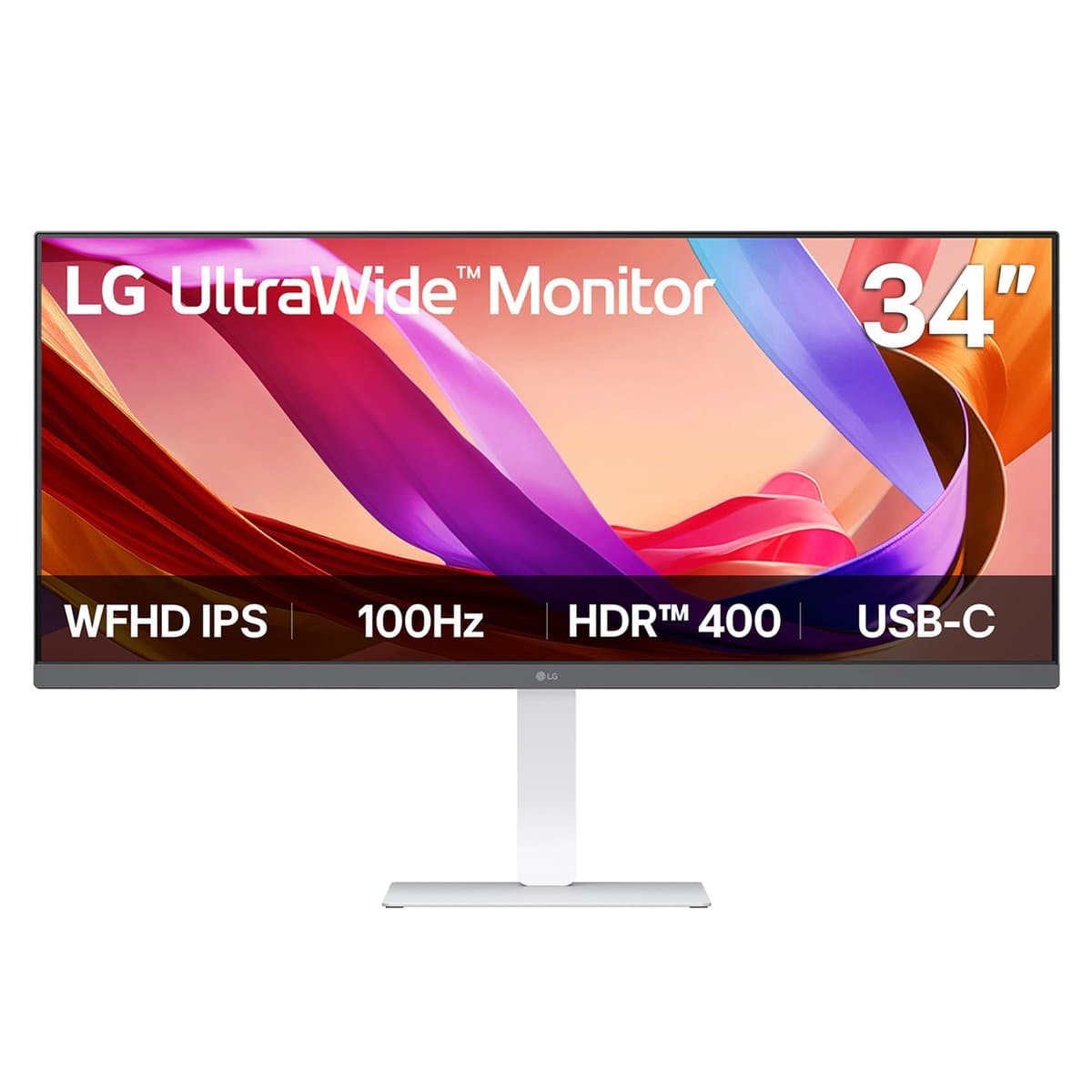 LG 34-inch ultrawide monitor showing multiple productivity applications