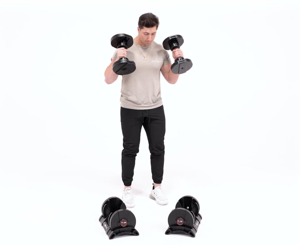 Core Home Fitness adjustable dumbbells with quick-lock mechanism