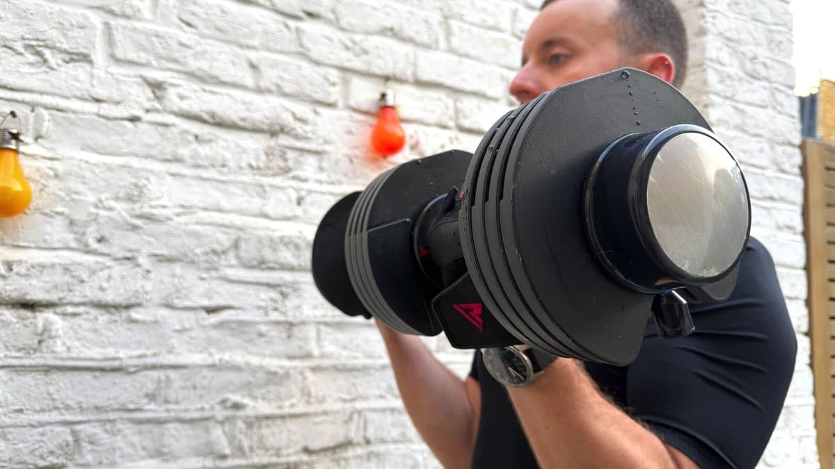 LifePro PowerFlow Plus dumbbells with plastic tray system