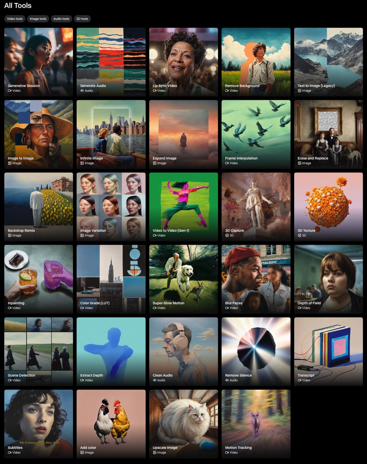 Runway AI video generation interface
