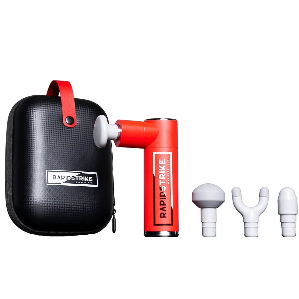 REP Fitness Rapidstrike massage gun with multiple attachments