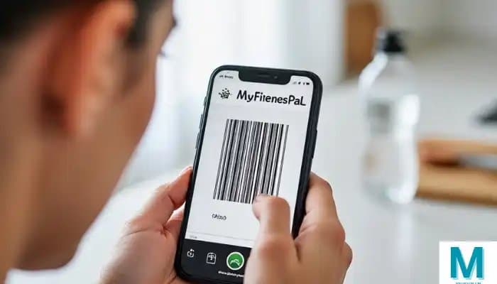 MyFitnessPal app showing voice logging and barcode scanning features