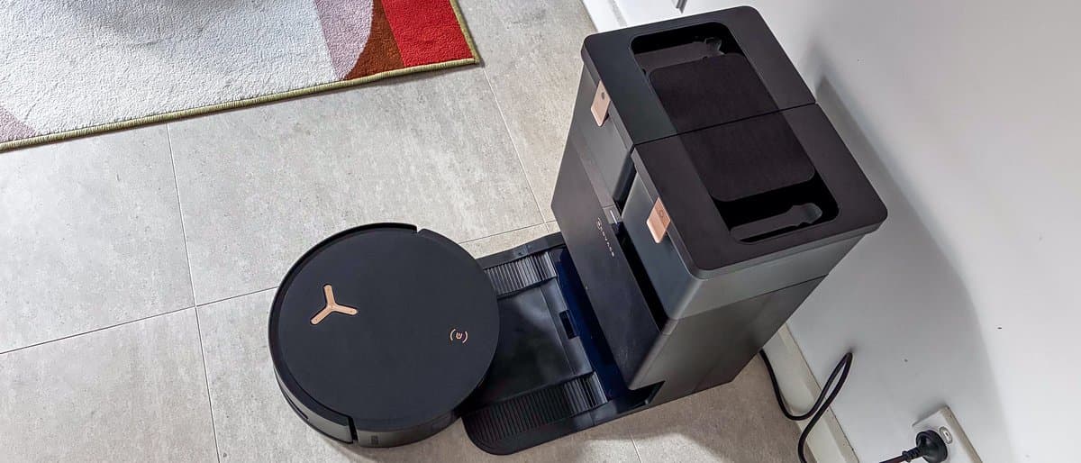 Ecovacs Deebot X8 Pro Omni with advanced base station showing mop washing capabilities