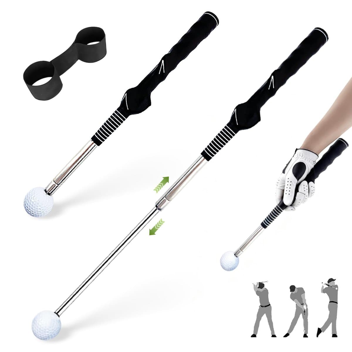 Champkey swing trainer with tempo control system and LED feedback display showing rhythm guidance