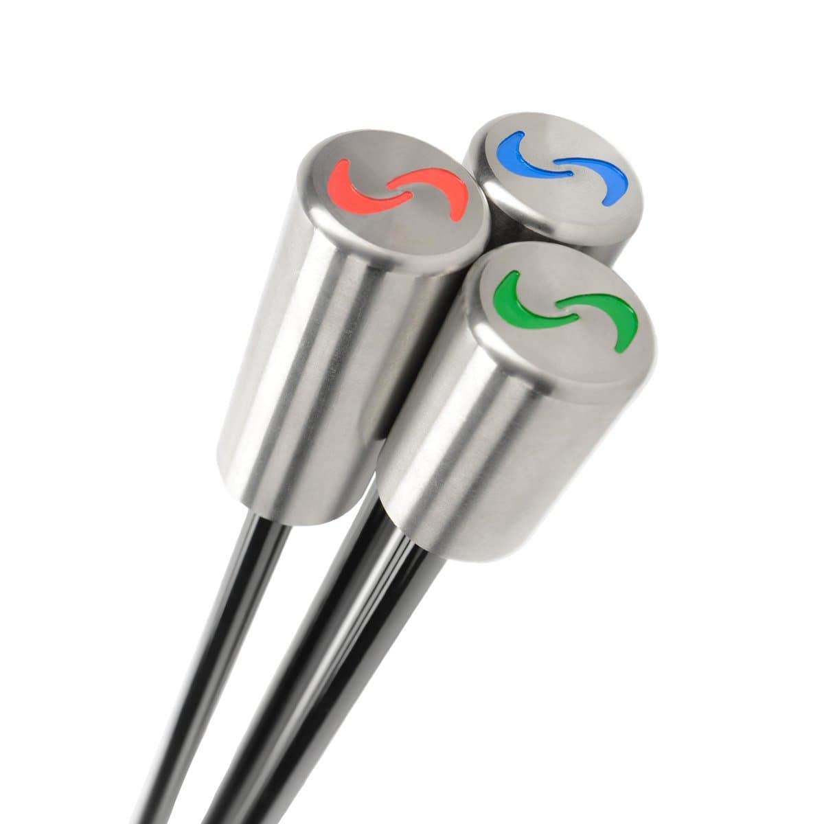 Rypstick speed training device showing progressive weight system and smartphone app tracking swing speed improvements