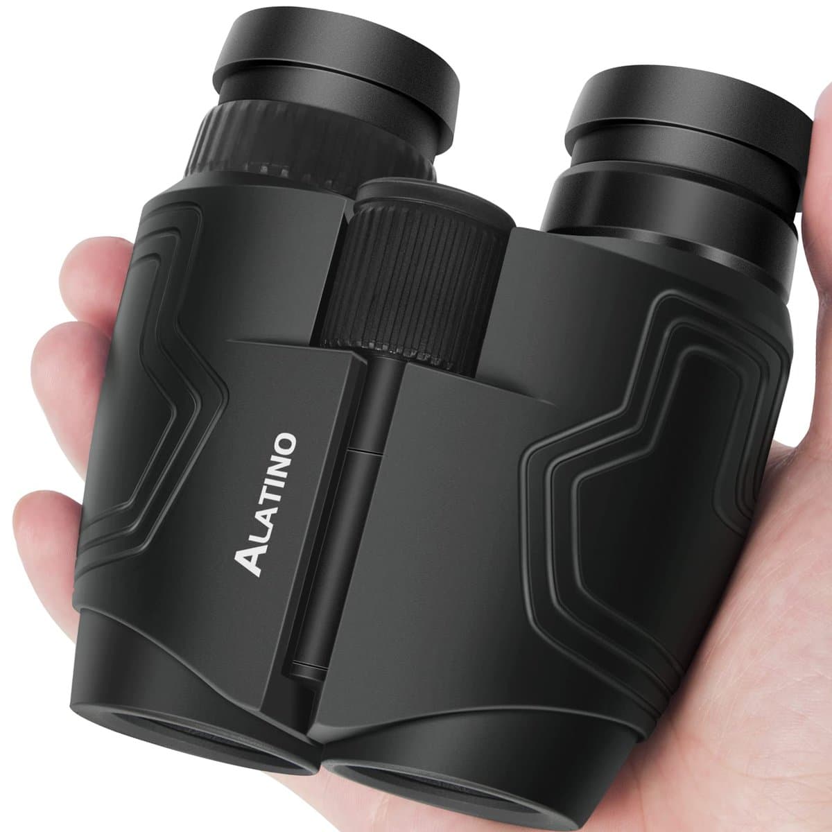 Compact Aurosports 10x25 binoculars with neck strap