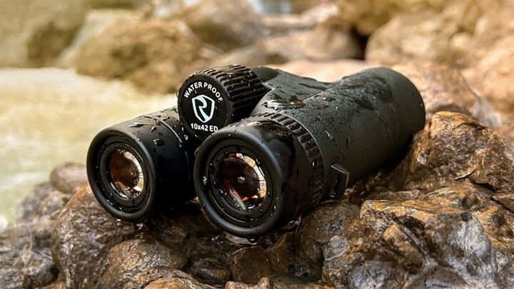 Riton Optics binoculars displaying ED glass elements and tactical construction
