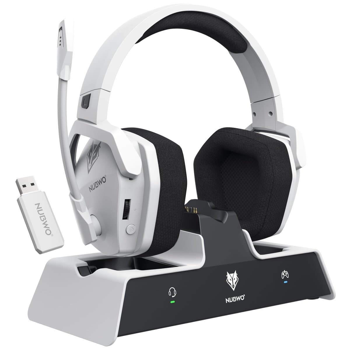 Mchose V9 Pro wireless gaming headset showing compact design and efficient wireless connectivity