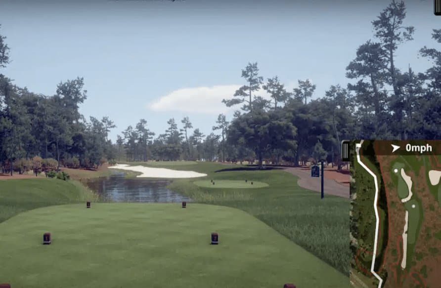 GSPro golf simulator software interface showing course selection