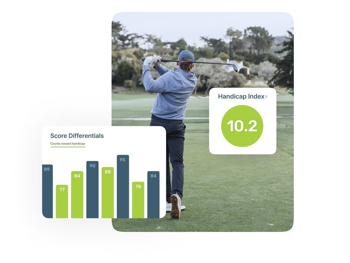 HD Golf software showing multiple course options and detailed statistics