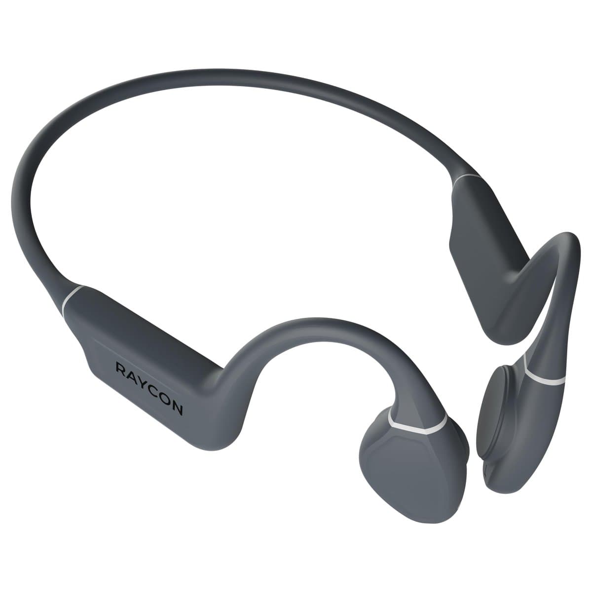 Raycon bone conduction headphones in matte black with sport earbuds design