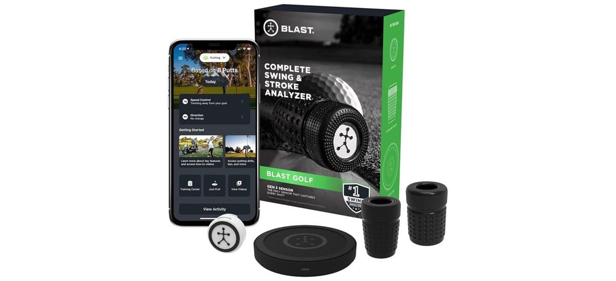 Swing analyzer device attached to golf club