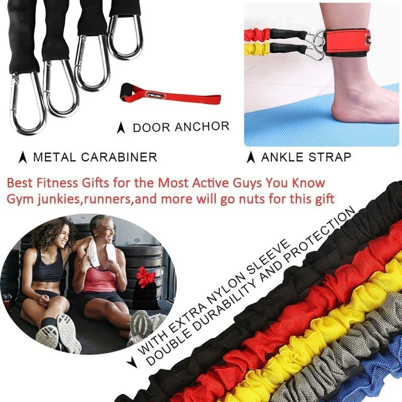 Supalak resistance band set with protective sleeves