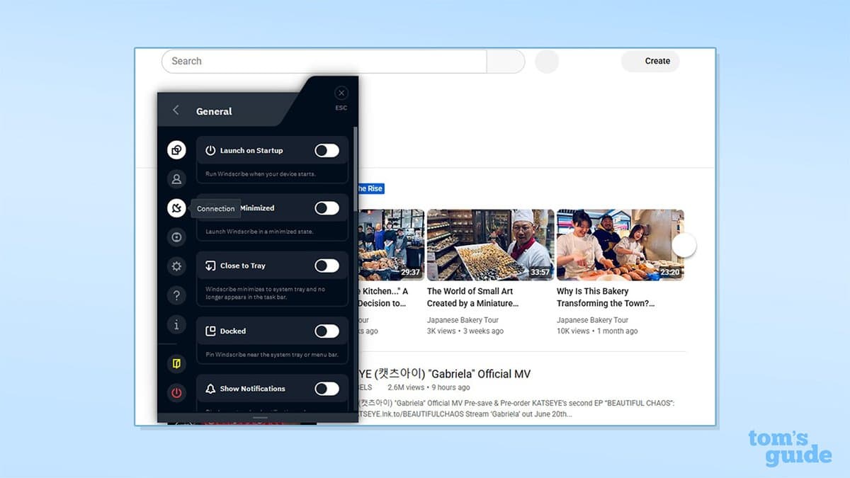 Windscribe privacy settings showing firewall configuration and secure hostname options