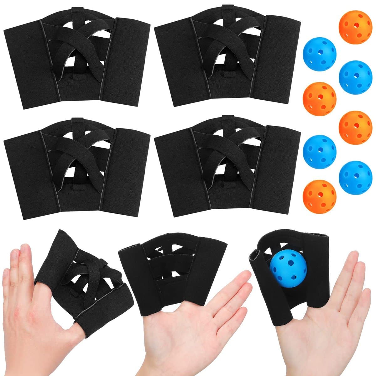 Youth baseball glove with finger positioning guides and training aids attached